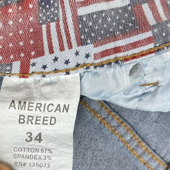 American Breed Women’s Size 34x32 Dark Blue Flag Skinny Boyfriend Patriotic - Picture 5 of 9